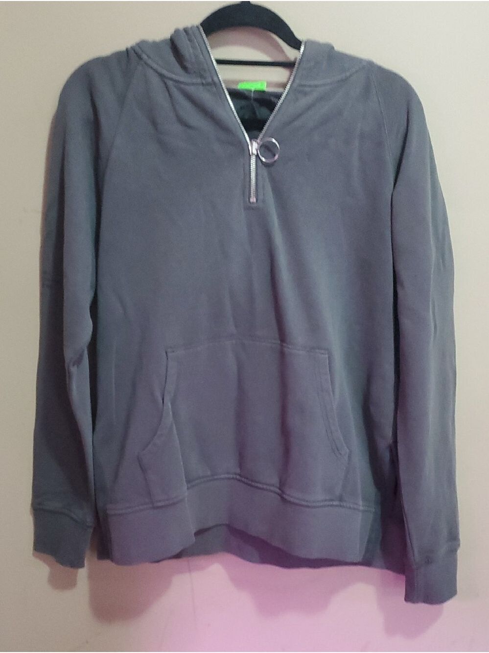 Musium Div Gray Half-Zip Hoodie with Kangaroo Pocket